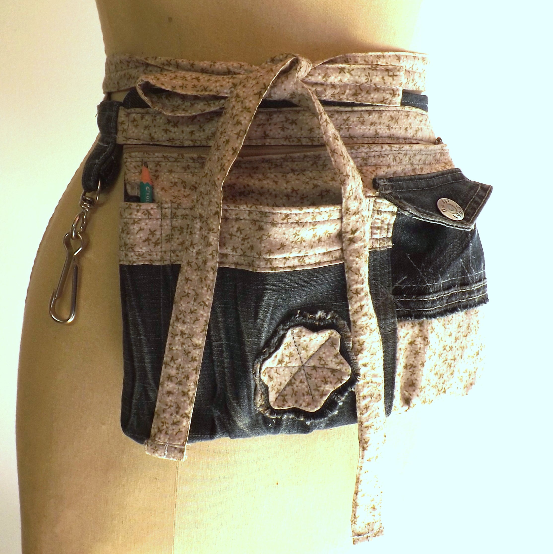 Pochette en jeans et liberty